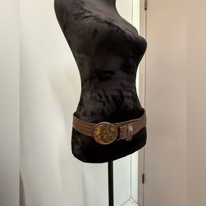 Vintage Brass Belt Buckle By Indiana Metal Craft Space Hippie 70s Spiritual